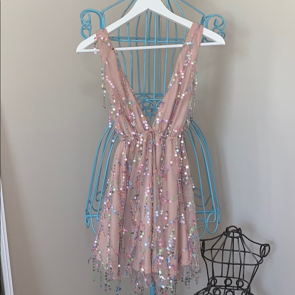 Pink sequin top